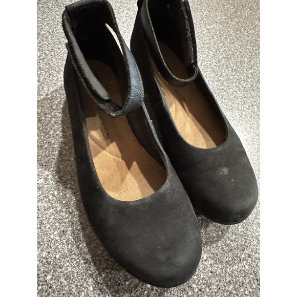 Clarks Shoes - Clarks Medora Nina Black Suede Ankle Wrap Ballet Flat Cas Women Shoes Sz 7 SB23